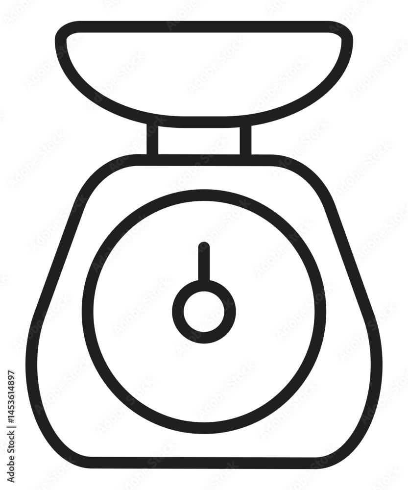 Modern Kitchen Scale Line Icon Modern Kitchen Scale Line Icon