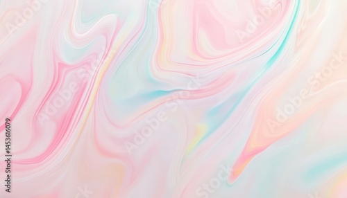 Pastel Marble Swirl Abstract Background in Pink Blue and White Tones with Liquid Ink Texture Decorative Surface and Marbled Effect for Creative Design