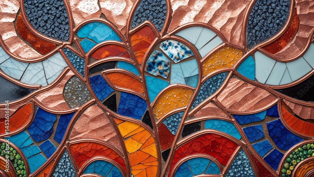 Fototapeta premium Ceramic Copper Abstract Mosaic Artwork Design