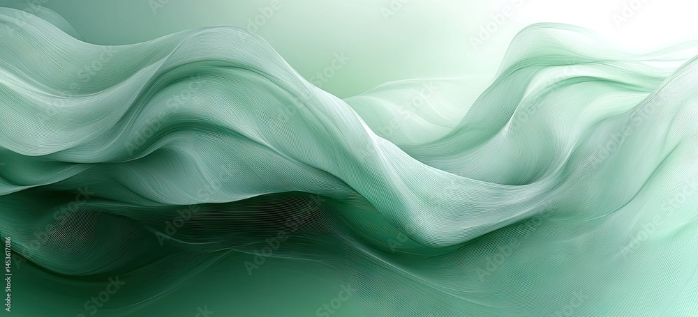Obraz premium Delicate, flowing fabric's soft, sage-green folds.