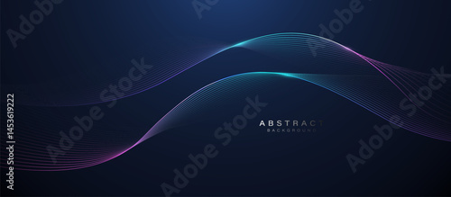 Abstract Neon Gradient Lines on Dark Background