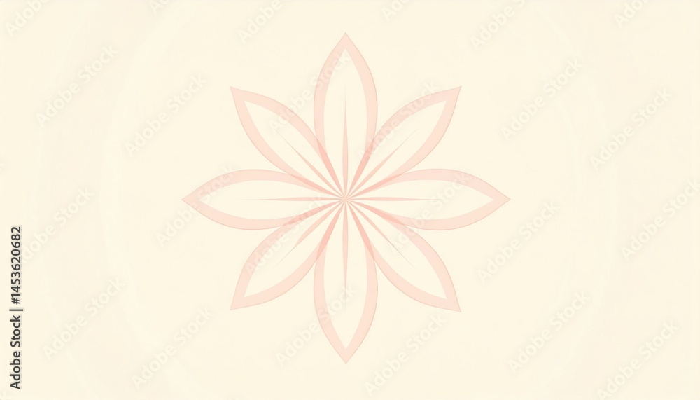 Fototapeta premium Delicate flower design abstract art minimalist aesthetic soft colors digital illustration