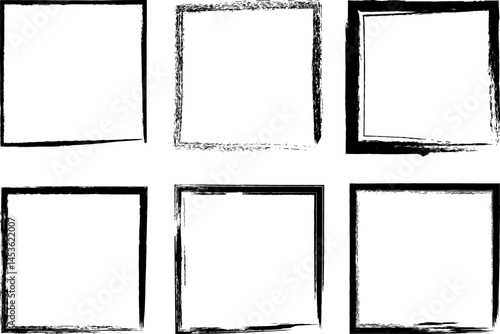 Wallpaper Mural Square frame made of brush strokes, grunge textured design adds a raw and edgy aesthetic to your projects. Perfect for enhancing artwork, posters, or digital designs with a touch of urban charm. Torontodigital.ca