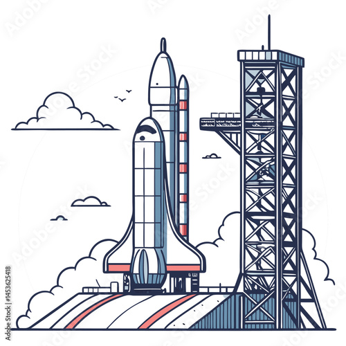 Rocket Flying Illustration