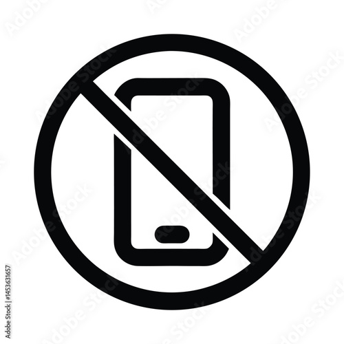 Creative Simple Vector Icon with No no mobile phone Design