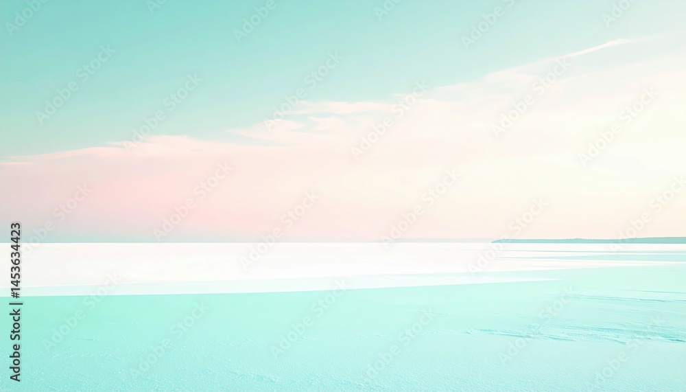 Obraz premium Calm ocean waves serene beach aesthetic landscape photography tranquil environment wide angle view minimalist concept