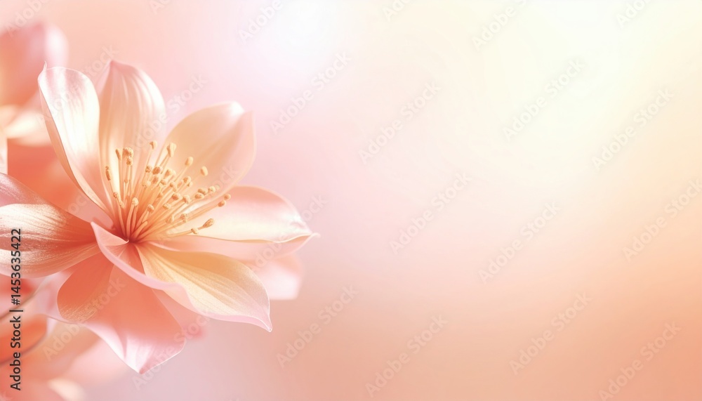Fototapeta premium Delicate blooming flower nature floral photography soft background close-up view serenity
