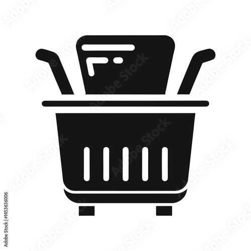Deep Fryer icon of silhouette vector illustration on white background