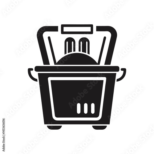 Deep Fryer icon of silhouette vector illustration