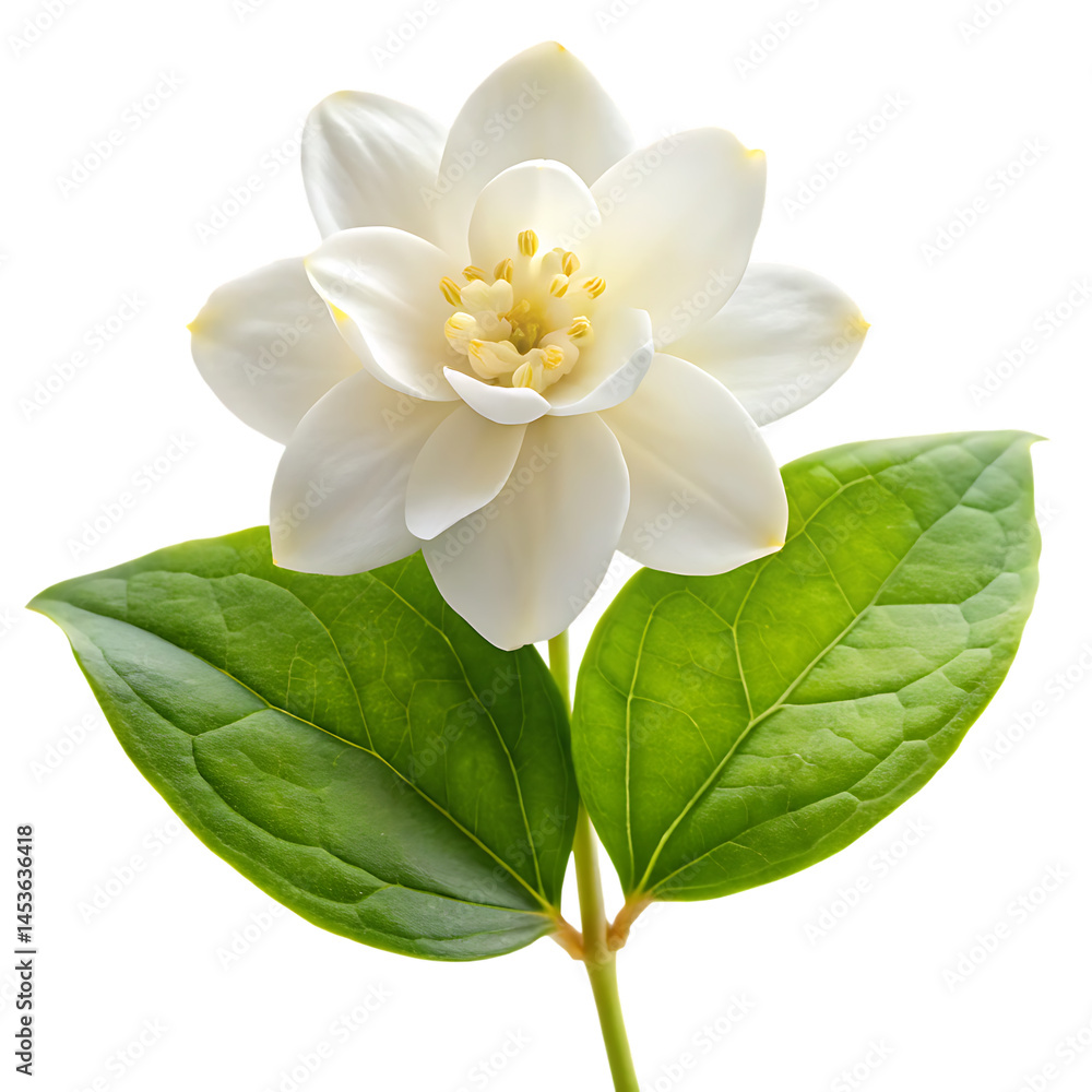 Obraz premium Photo of Arabian Jasmine flower, isolated on a white background, Jasmine
