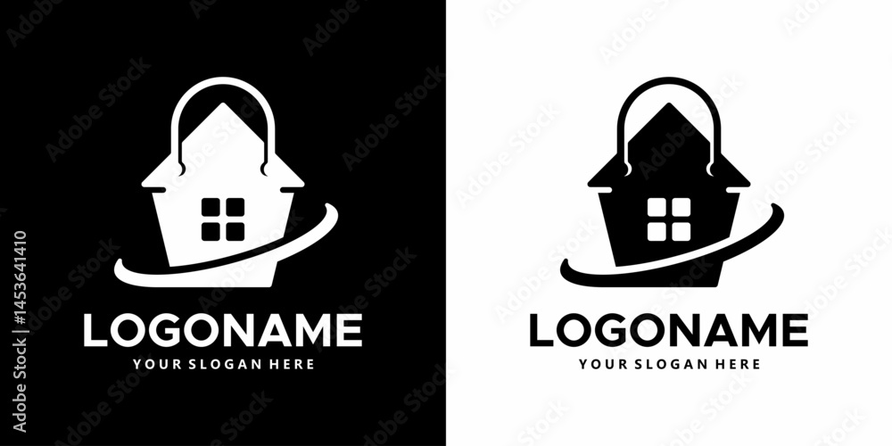 Fototapeta premium bucket house vector logo