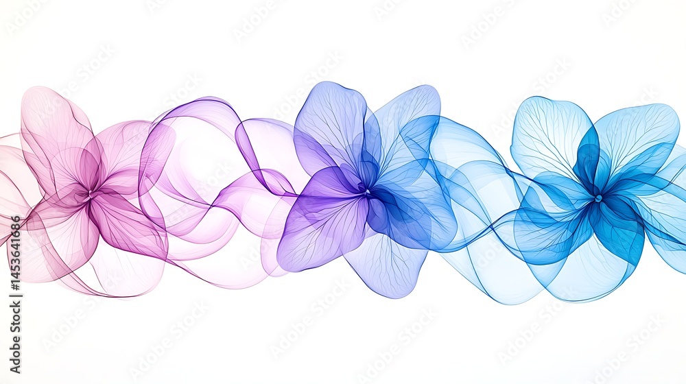 Obraz premium Floral watercolor style abstract art botanical beauty creative design soft colors