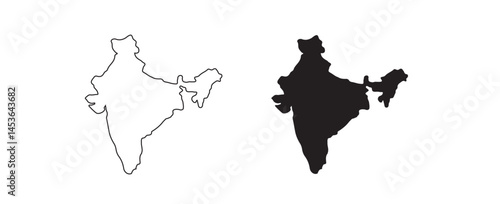 India map vector design| india map silhouette