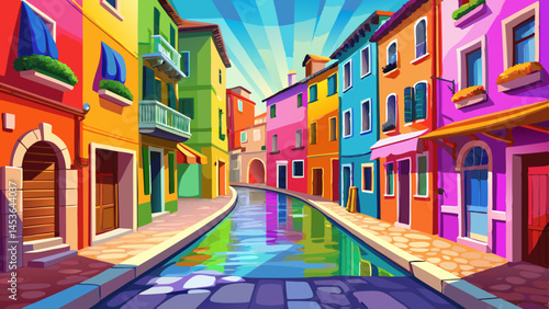 A rainbow street in Venice's heart,
Each home a brushstroke, bold and smart.
Burano beams in pastel pride,
A dreamy walk on the vibrant side.