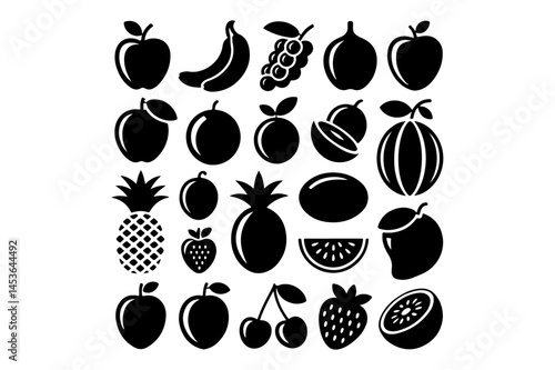 Collection of various fruit icons