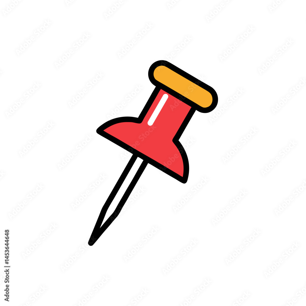 Push Pin Vector Icon in White Background. Push Pin Vector Icon in White Background.