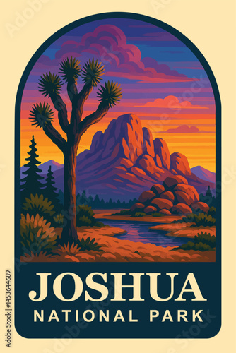 joshua tree national park vector illustration