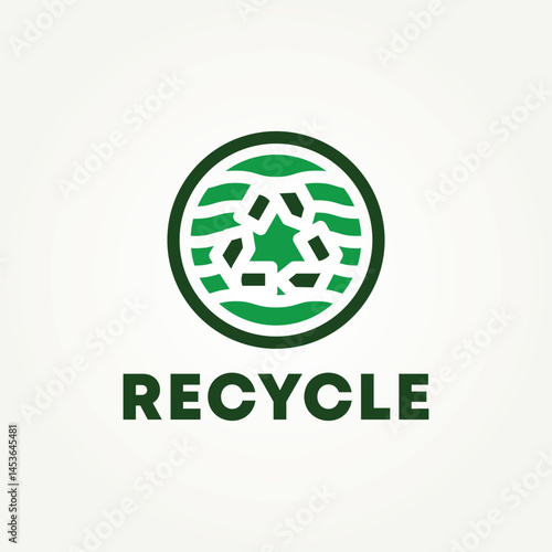 minimalist recycle icon logo vector illustration design