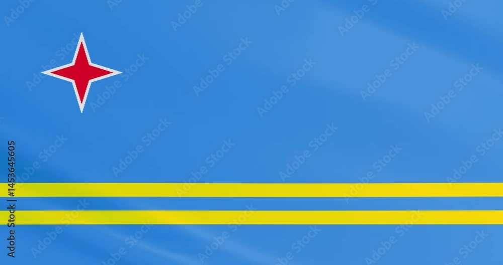 Aruba waving flag, Aruba country, Country flag