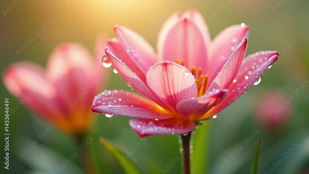 Dew-kissed Tulip Blooms: A Macro View of Nature's Delicate Beauty Dew-kissed Tulip Blooms: A Macro View of Nature's Delicate Beauty