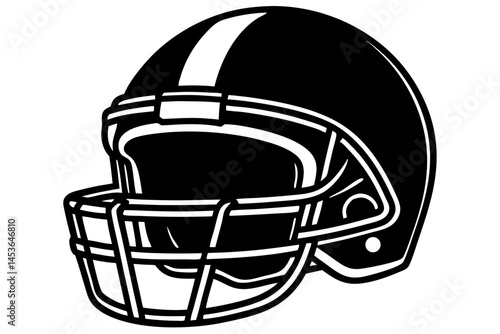 American football helmet silhouette viewed from the side on white background, american football, helmet, football helmet, sport, team, game, safety, player, gear, equipment, competition, athlete