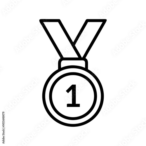 First Place Medal Icon on Transparent Background  