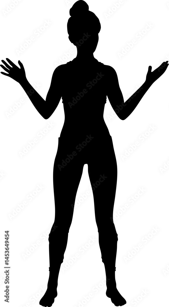 Silhouette of a girl practicing yoga, embodying grace and mindfulness. Ideal for wellness designs, the image symbolizes inner peace and harmony, promoting relaxation and well-being.
