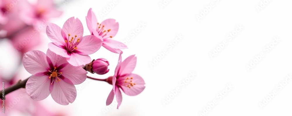 Full bloom pink sakura flowers, isolated against a stark white backdrop , tree, delicate Full bloom pink sakura flowers, isolated against a stark white backdrop , tree, delicate