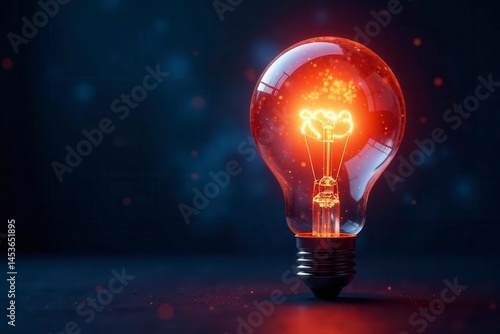 Molten glass lightbulb, swirling, incandescent , idea, electric