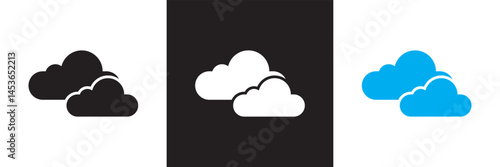Cloud icon. Vector for websites, mobile interfaces, presentations, banner, visual branding etc. Vector illustration. isolated on white and black background. EPS 10