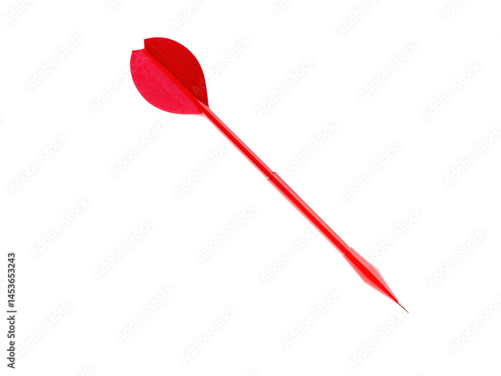 Red plastic dart isolated on transparent background, symbolizing accuracy, goal setting, and targeting in a business or sports context. Generative AI Red plastic dart isolated on transparent background, symbolizing accuracy, goal setting, and targeting in a business or sports context. Generative AI
