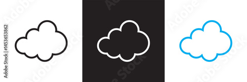 Cloud icon. Vector for websites, mobile interfaces, presentations, banner, visual branding etc. Vector illustration. isolated on white and black background. EPS 10