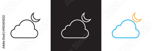 Cloud icon. Vector for websites, mobile interfaces, presentations, banner, visual branding etc. Vector illustration. isolated on white and black background. EPS 10