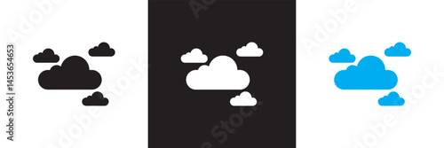 Cloud icon. Vector for websites, mobile interfaces, presentations, banner, visual branding etc. Vector illustration. isolated on white and black background. EPS 10
