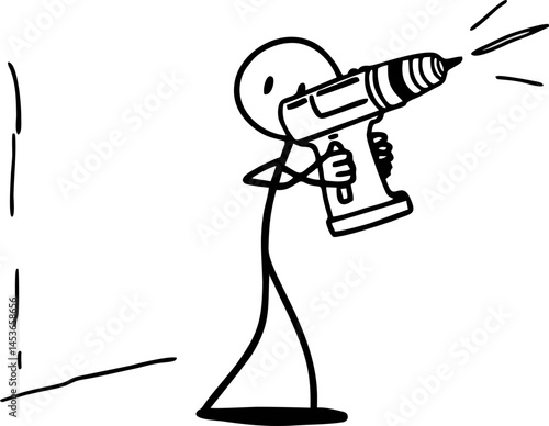 Stick Figure DIY:  Home Improvement Cartoon Illustration
