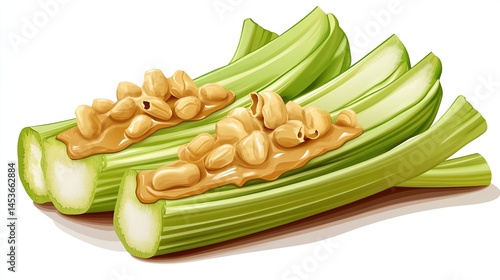 Wallpaper Mural Celery sticks topped with peanut butter and sesame seeds Torontodigital.ca