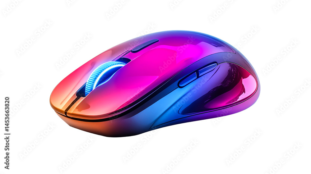 Modern iridescent computer mouse, cut out transparent Modern iridescent computer mouse, cut out transparent