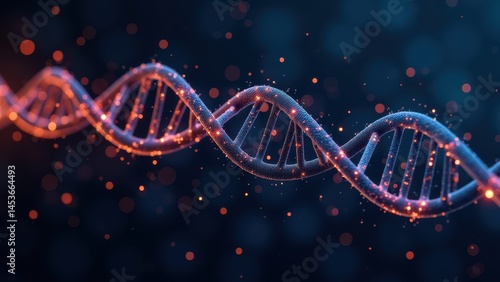 Vibrant DNA Strand with Bokeh Texture for Bioinformatics Visuals