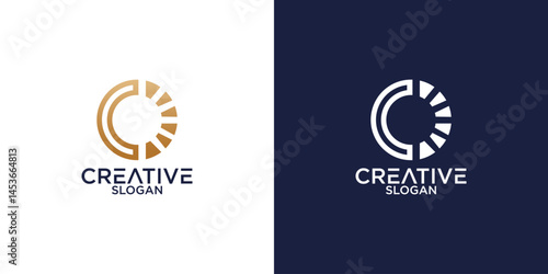 initial c abstract monogram logo vector design