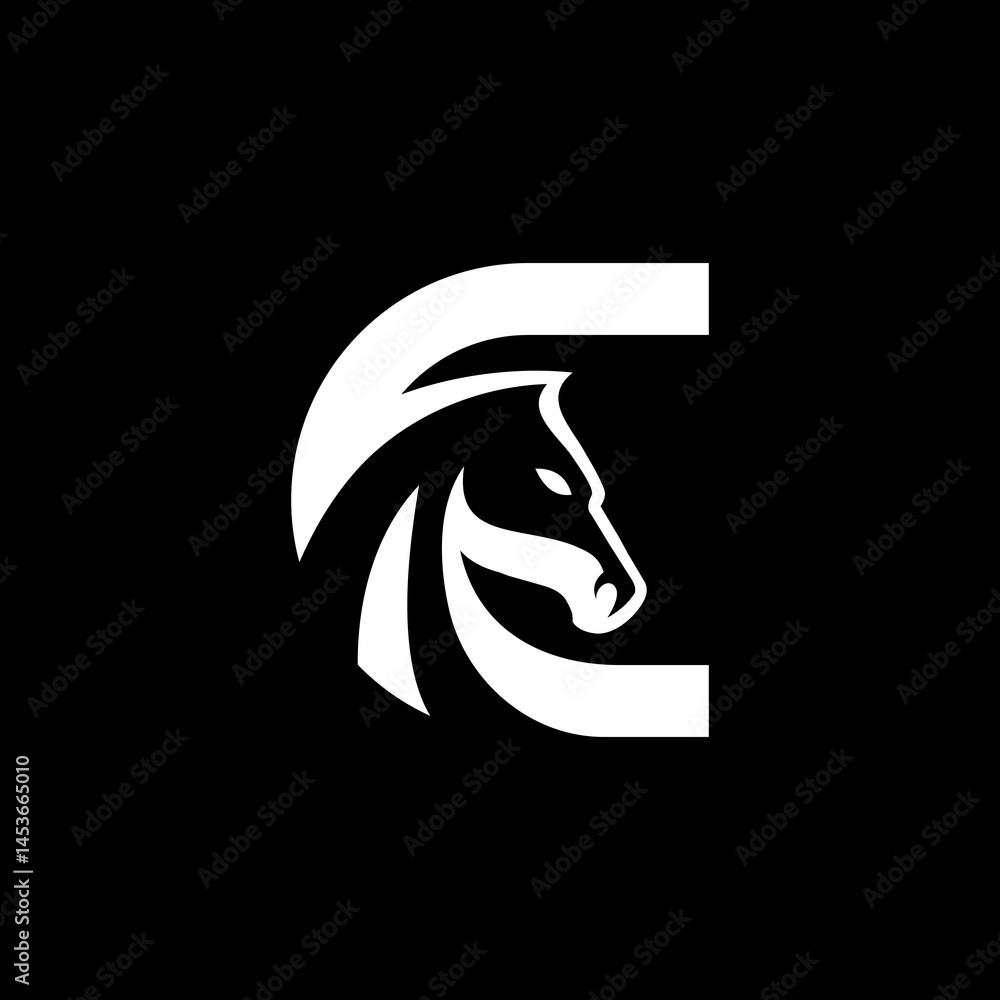 Obraz premium letter C horse logo