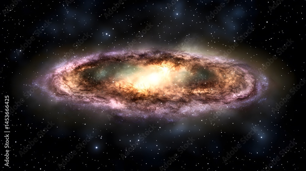 Fototapeta premium Stunning Ring Galaxy Image Space Exploration Cosmic Wonder Celestial Phenomena Starry Night