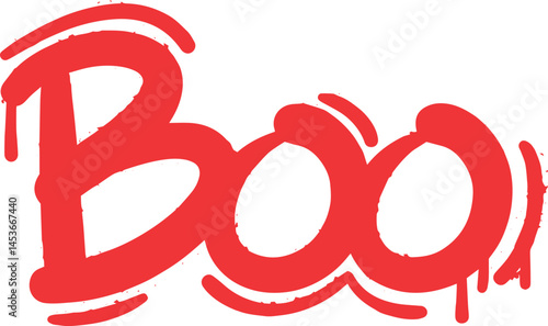 Hand drawn boo text effect front set line art vector