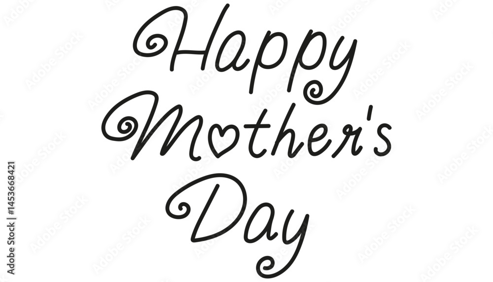 Happy Mother's Day calligraphy design with decorative elements. mother's day concept Happy Mother's Day calligraphy design with decorative elements. mother's day concept