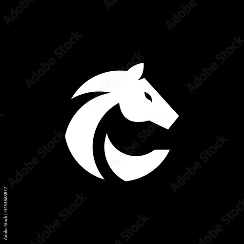 letter C horse logo 