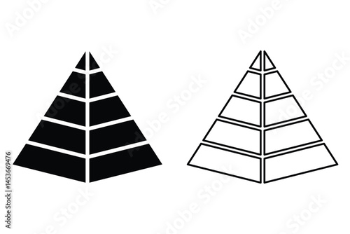 Pyramid icon vector. Simple finance pyramide symbol. Trendy flat ui sign design. Thin linear graphic pictogram for web site, mobile application. Logo illustration.