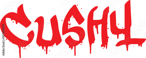 Hand drawn cushy text effect front set line art vector