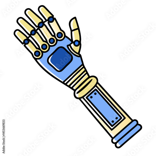 Biohacking Prosthetics with Chips - Futuristic Robotic Hand Illustration  