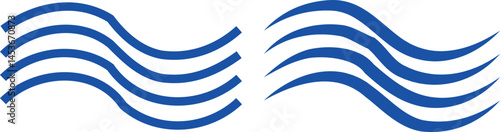 Air , water waves line icon set. Simple wind, breeze, outline signs, weather symbol isolated on transparent backgrounds, vector collection with editable stroke. Various wave art design logo element.