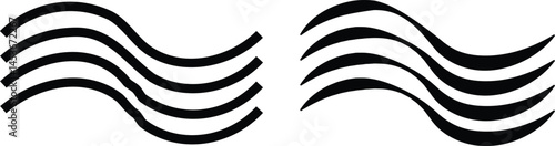 Air , water waves line icon set. Simple wind, breeze, outline signs, weather symbol isolated on transparent backgrounds, vector collection with editable stroke. Various wave art design logo element.