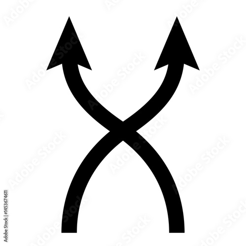 左右に交差している矢印